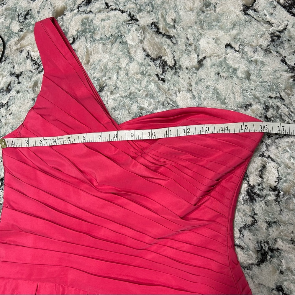 NWT BCBGMaxAzria Ladies 6 Neon Pink Taffeta Dress Cocktail - Picture 7 of 13